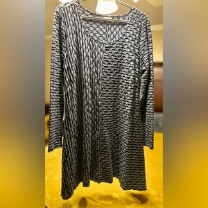 Textured Blue & Gray Flared Top